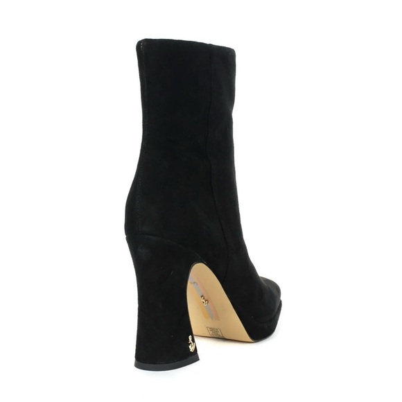 Sam Edelman Jaye Black Suede Heeled Booties - Picture 3 of 4